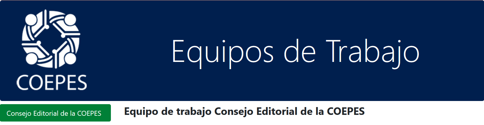 El banner hace referencia a la COEPES y su Comité Editorial